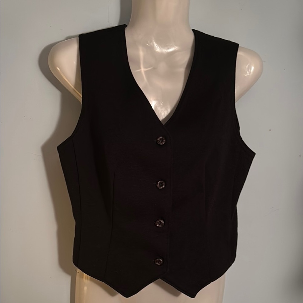 Elegant Black Button Up Women's Vest size 8 - Picture 2 of 14